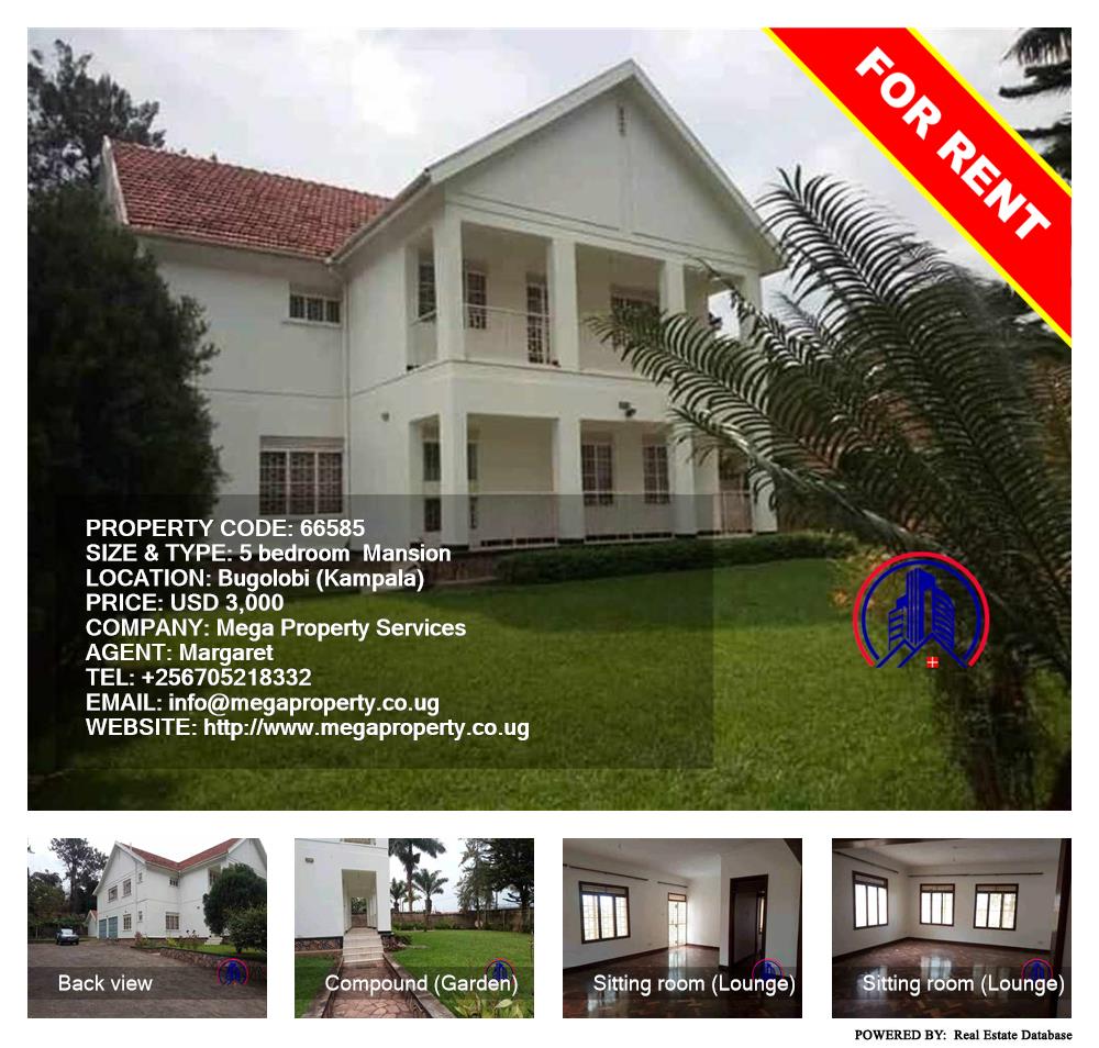 5 bedroom Mansion  for rent in Bugoloobi Kampala Uganda, code: 66585
