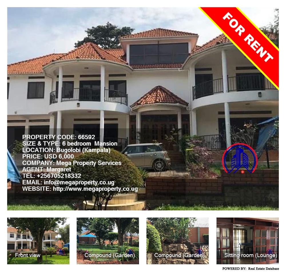 6 bedroom Mansion  for rent in Bugoloobi Kampala Uganda, code: 66592