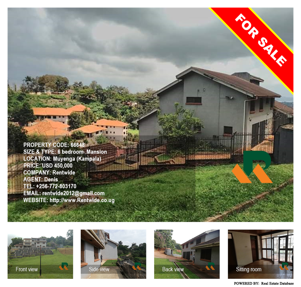 6 bedroom Mansion  for sale in Muyenga Kampala Uganda, code: 66648