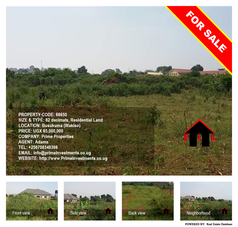 Residential Land  for sale in Busukuma Wakiso Uganda, code: 66650