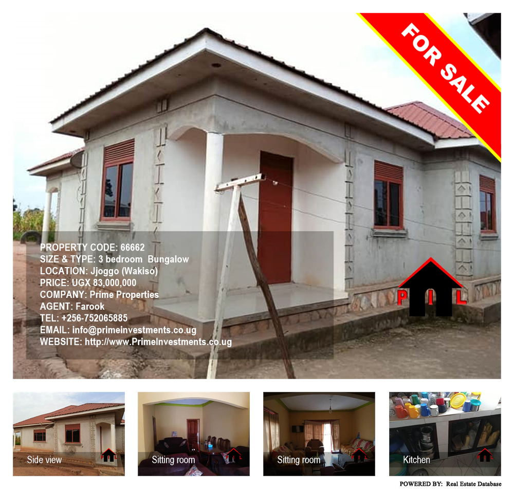 3 bedroom Bungalow  for sale in Jjoggo Wakiso Uganda, code: 66662