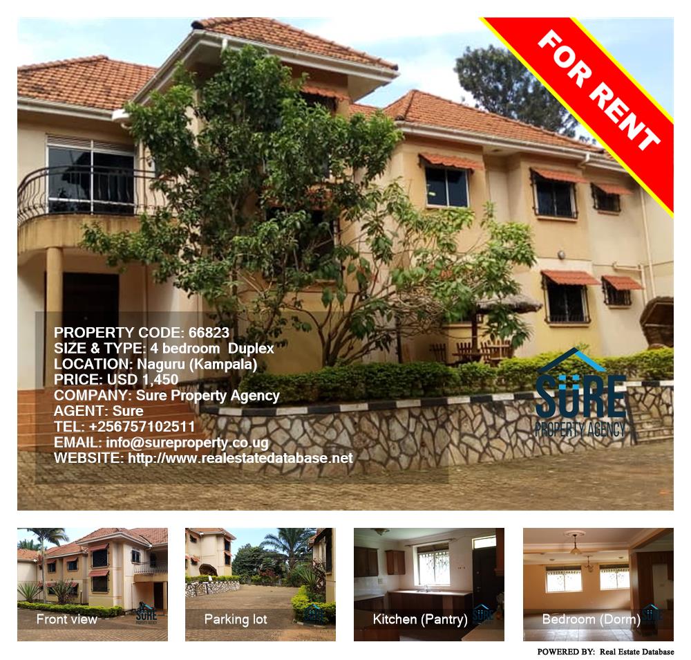 4 bedroom Duplex  for rent in Naguru Kampala Uganda, code: 66823