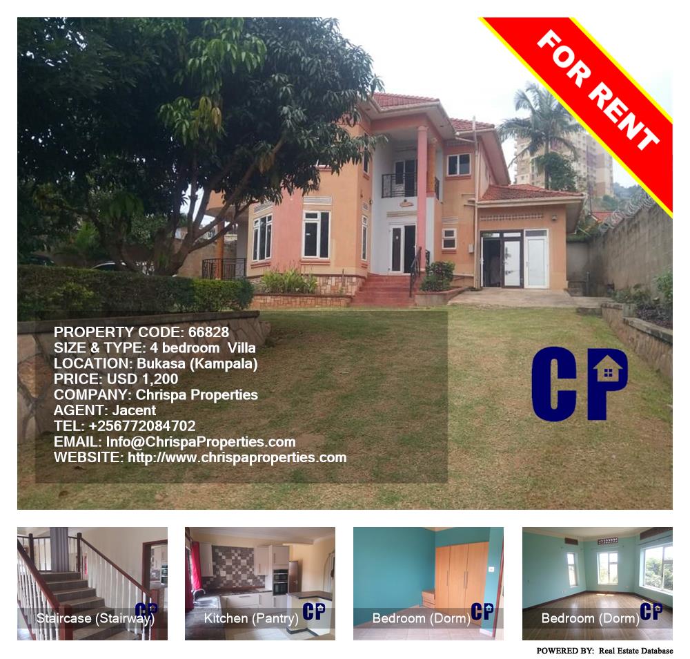 4 bedroom Villa  for rent in Bukasa Kampala Uganda, code: 66828