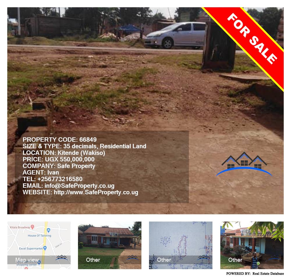 Residential Land  for sale in Kitende Wakiso Uganda, code: 66849