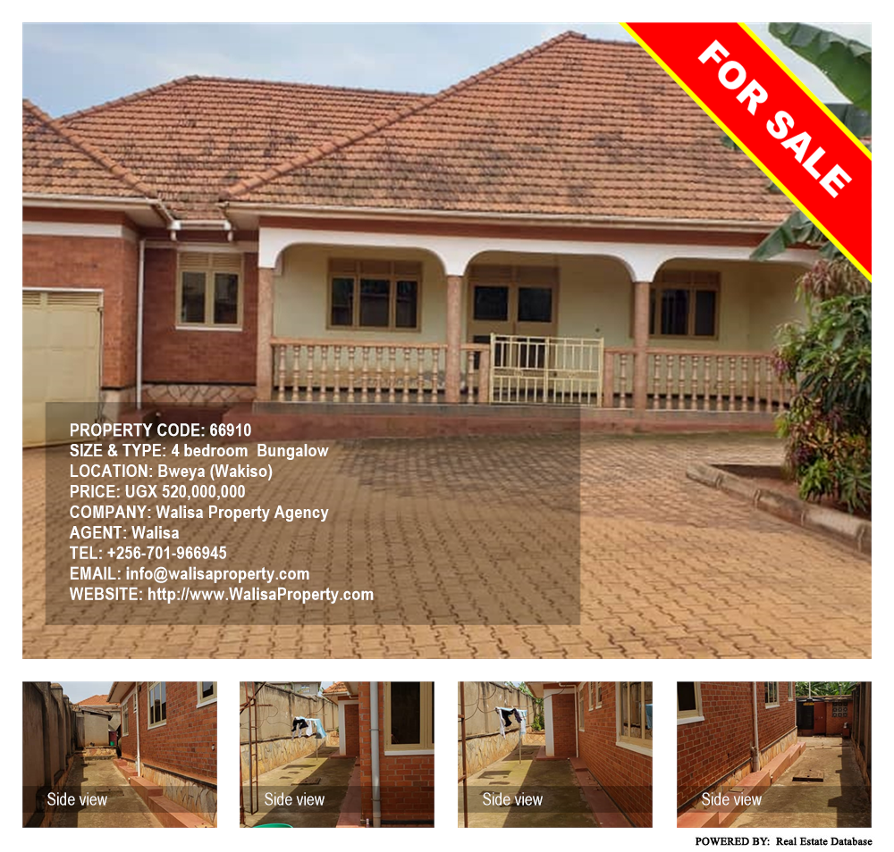 4 bedroom Bungalow  for sale in Bweya Wakiso Uganda, code: 66910