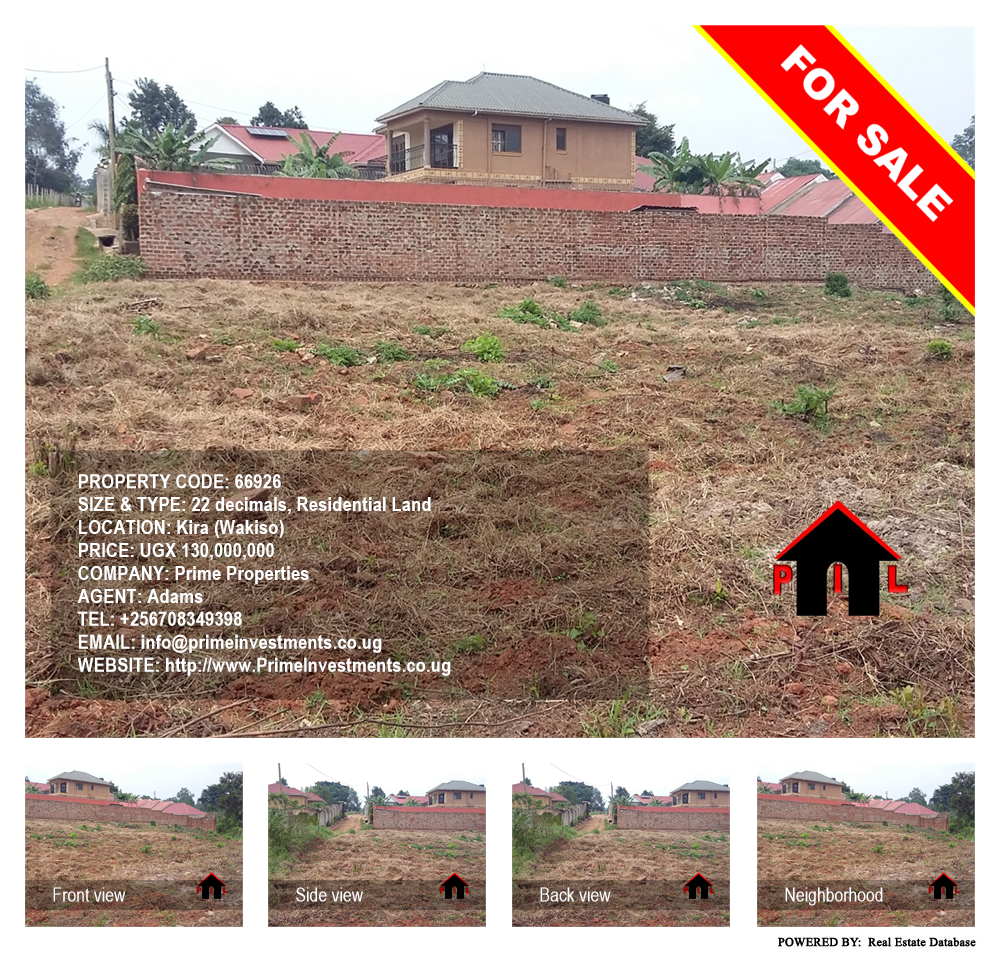 Residential Land  for sale in Kira Wakiso Uganda, code: 66926