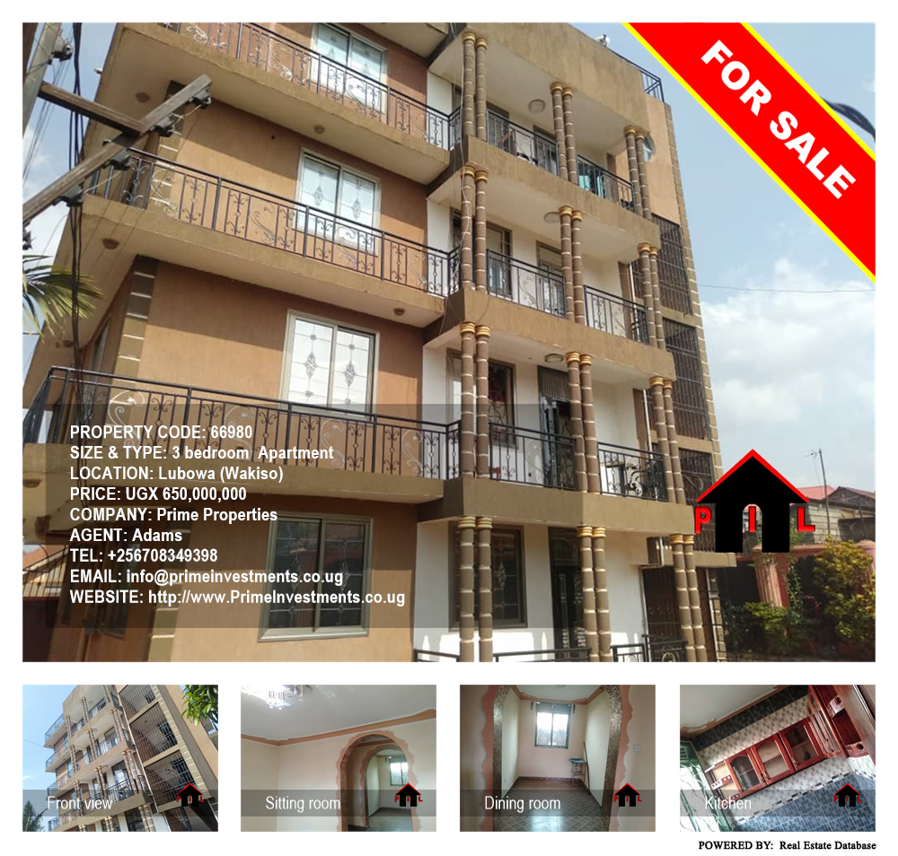 3 bedroom Apartment  for sale in Lubowa Wakiso Uganda, code: 66980