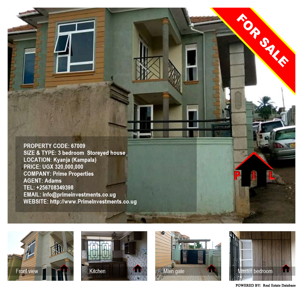 3 bedroom Storeyed house  for sale in Kyanja Kampala Uganda, code: 67009