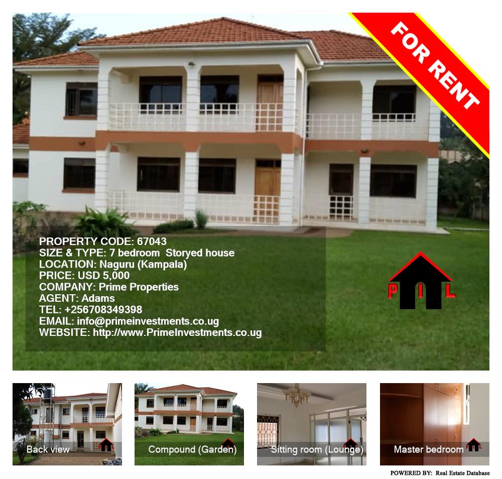 7 bedroom Storeyed house  for rent in Naguru Kampala Uganda, code: 67043