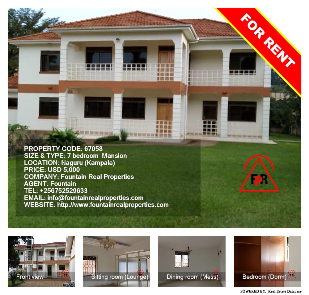 7 bedroom Mansion  for rent in Naguru Kampala Uganda, code: 67058