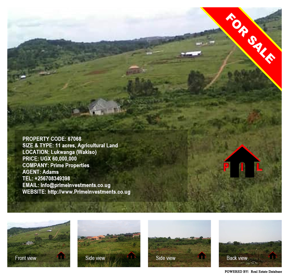 Agricultural Land  for sale in Lukwanga Wakiso Uganda, code: 67068