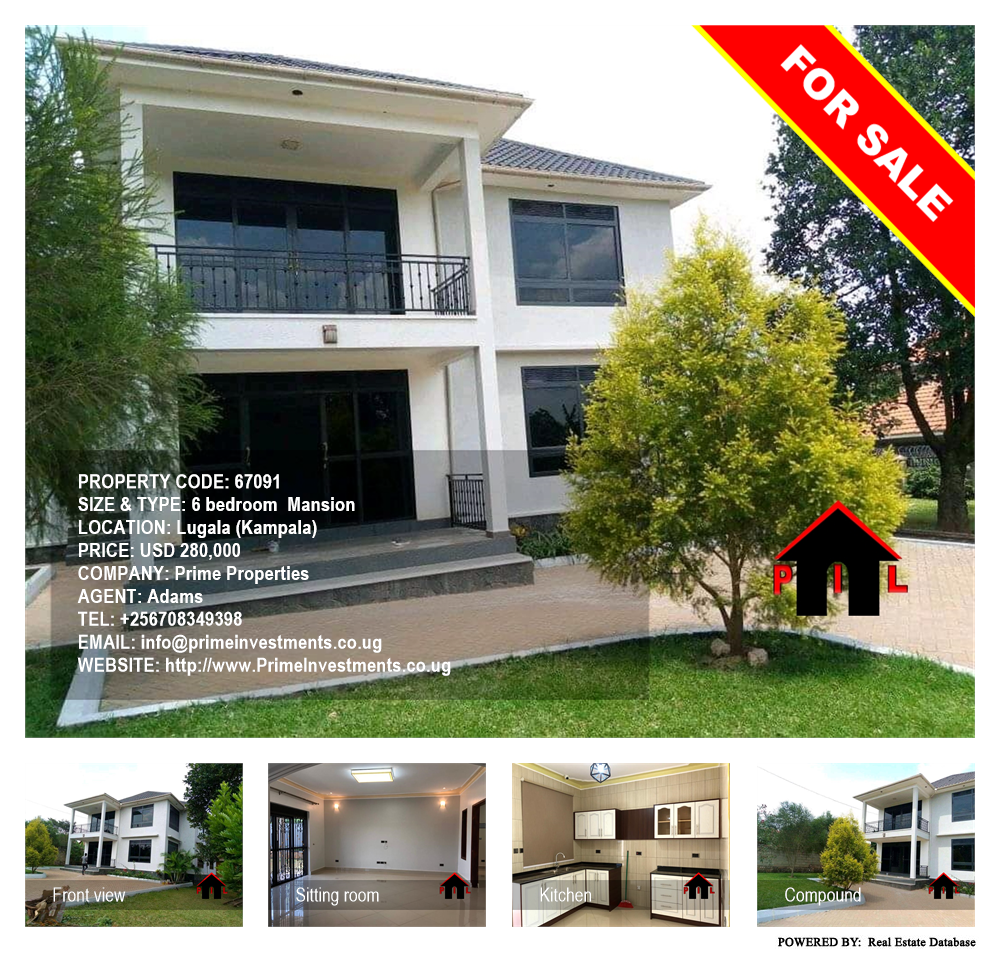 6 bedroom Mansion  for sale in Lugala Kampala Uganda, code: 67091