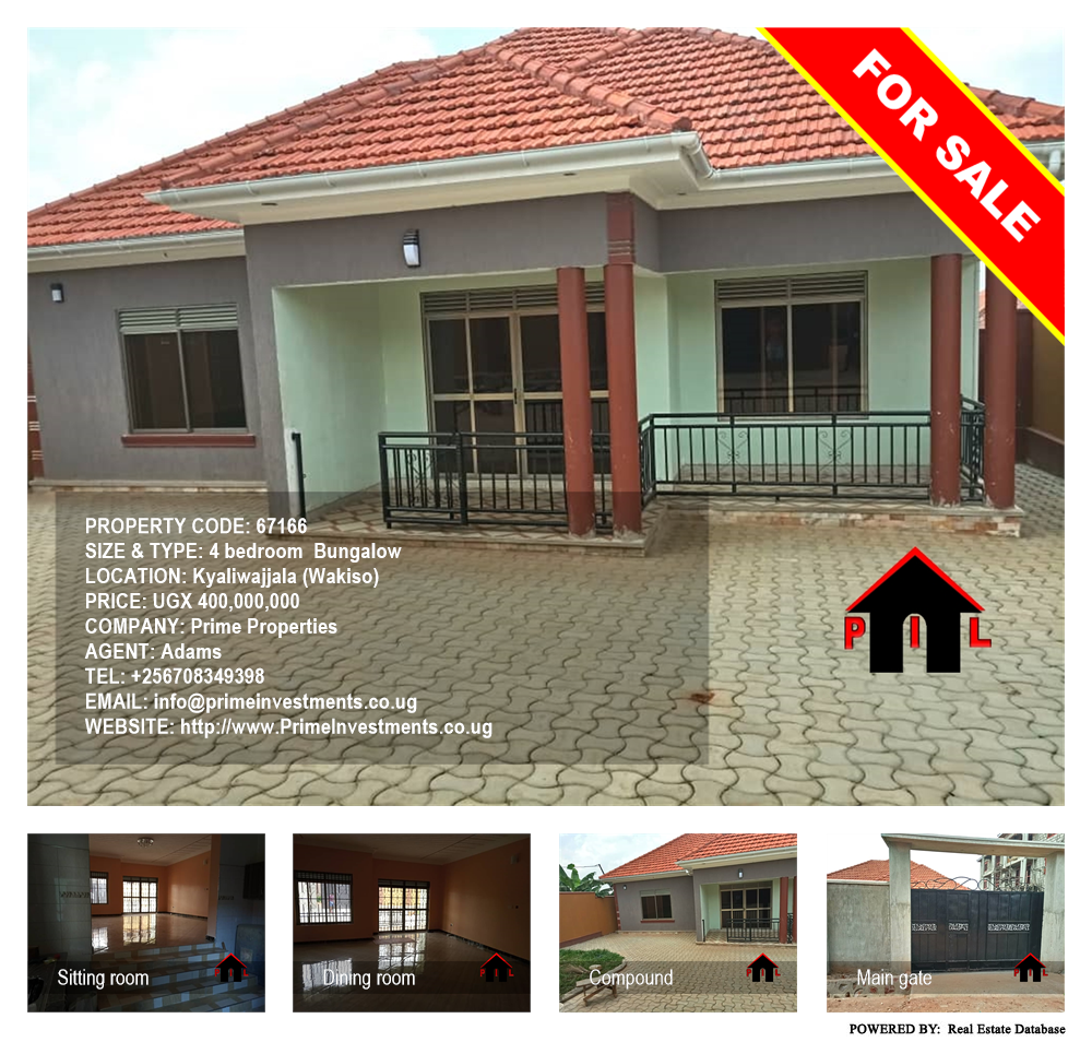 4 bedroom Bungalow  for sale in Kyaliwajjala Wakiso Uganda, code: 67166