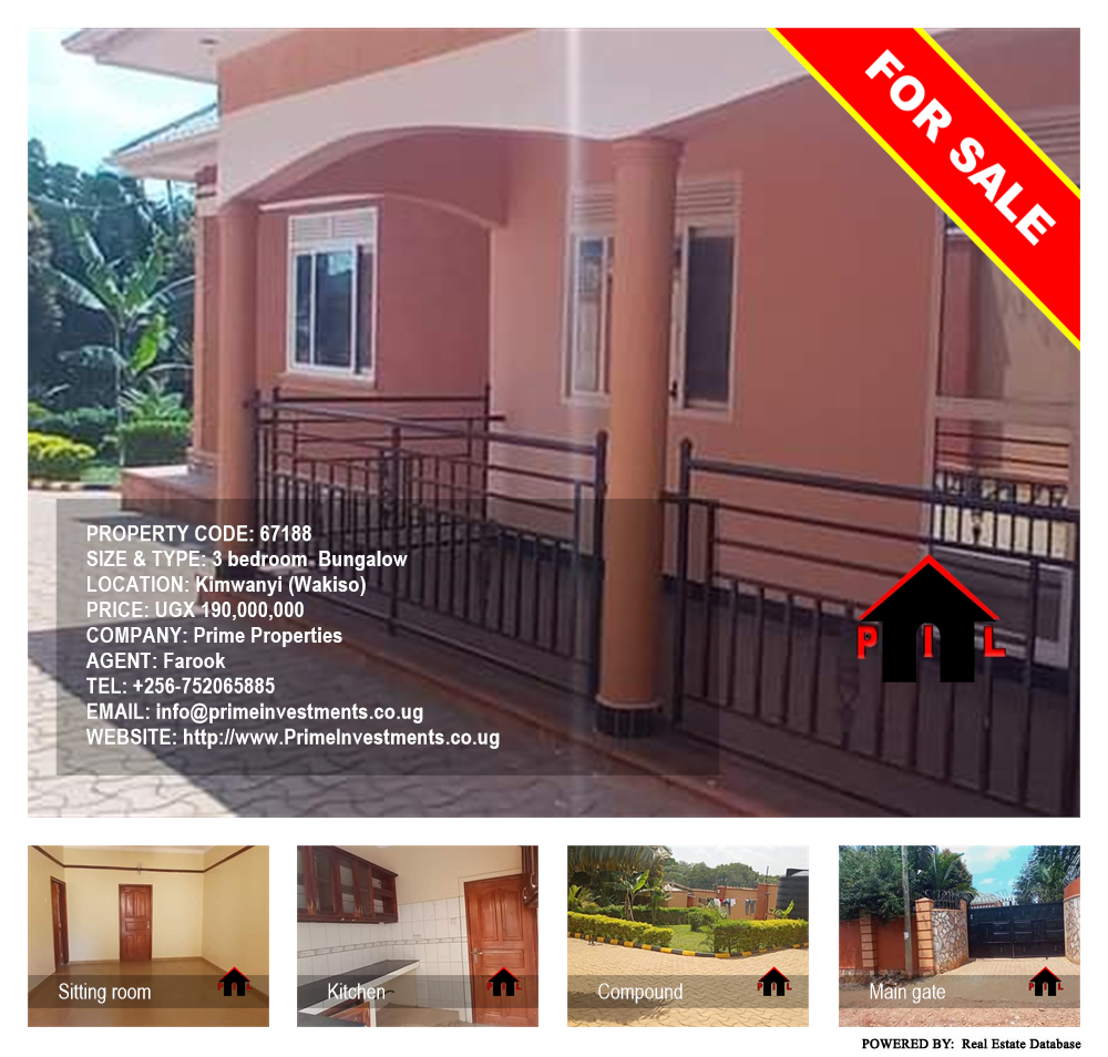 3 bedroom Bungalow  for sale in Kimwanyi Wakiso Uganda, code: 67188