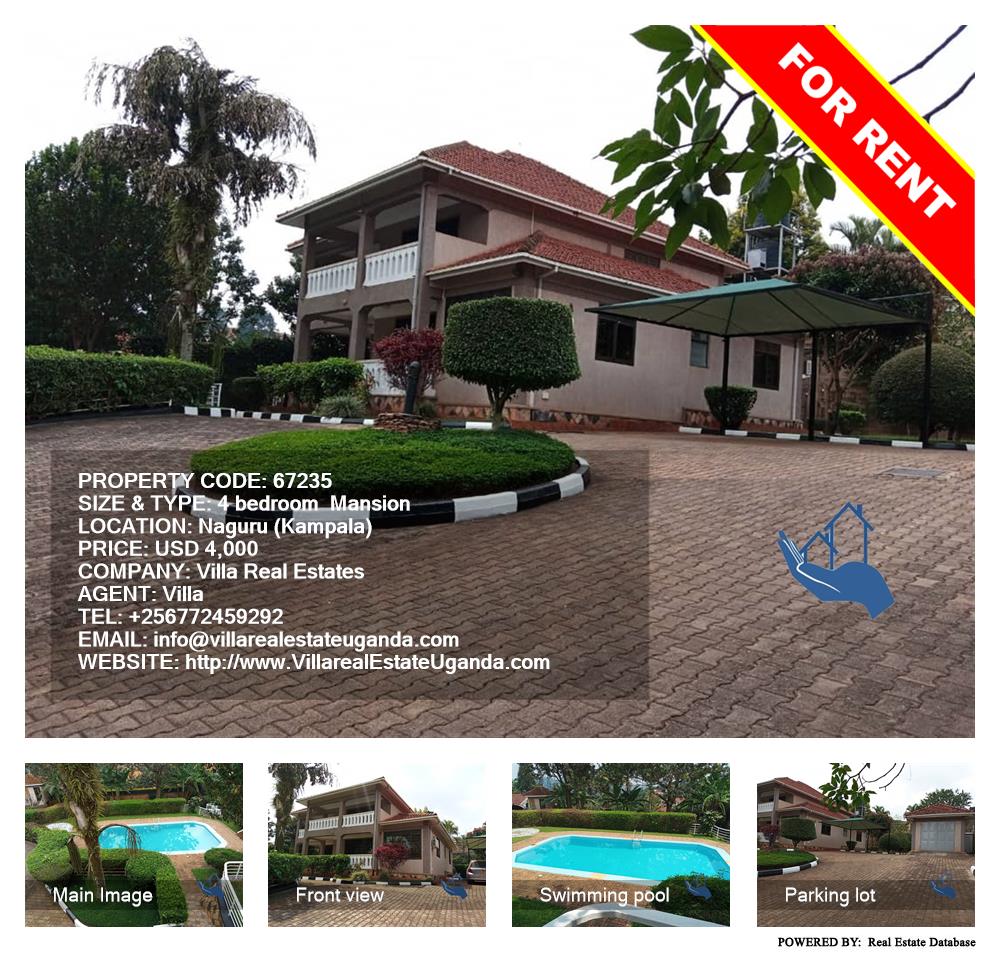 4 bedroom Mansion  for rent in Naguru Kampala Uganda, code: 67235
