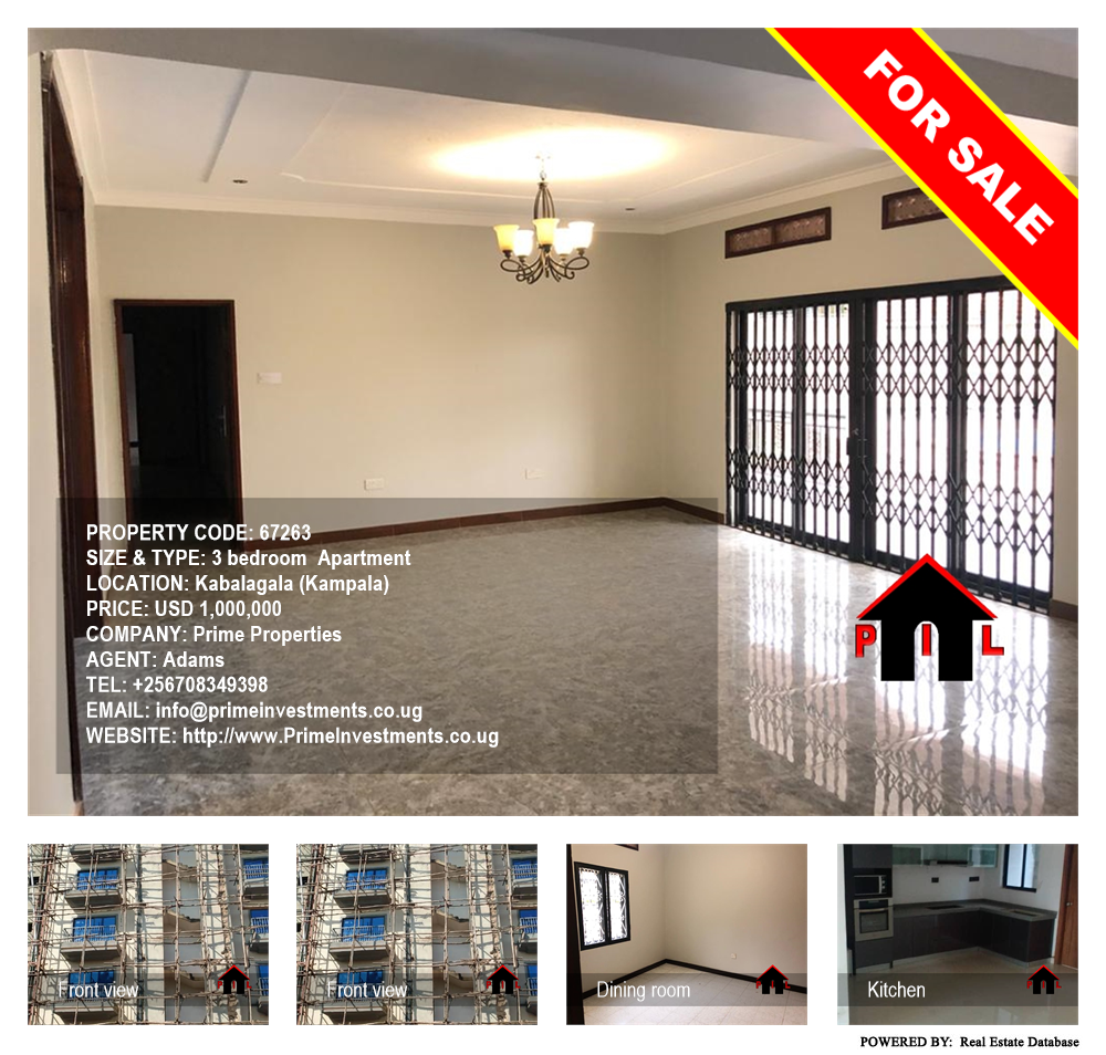 3 bedroom Apartment  for sale in Kabalagala Kampala Uganda, code: 67263