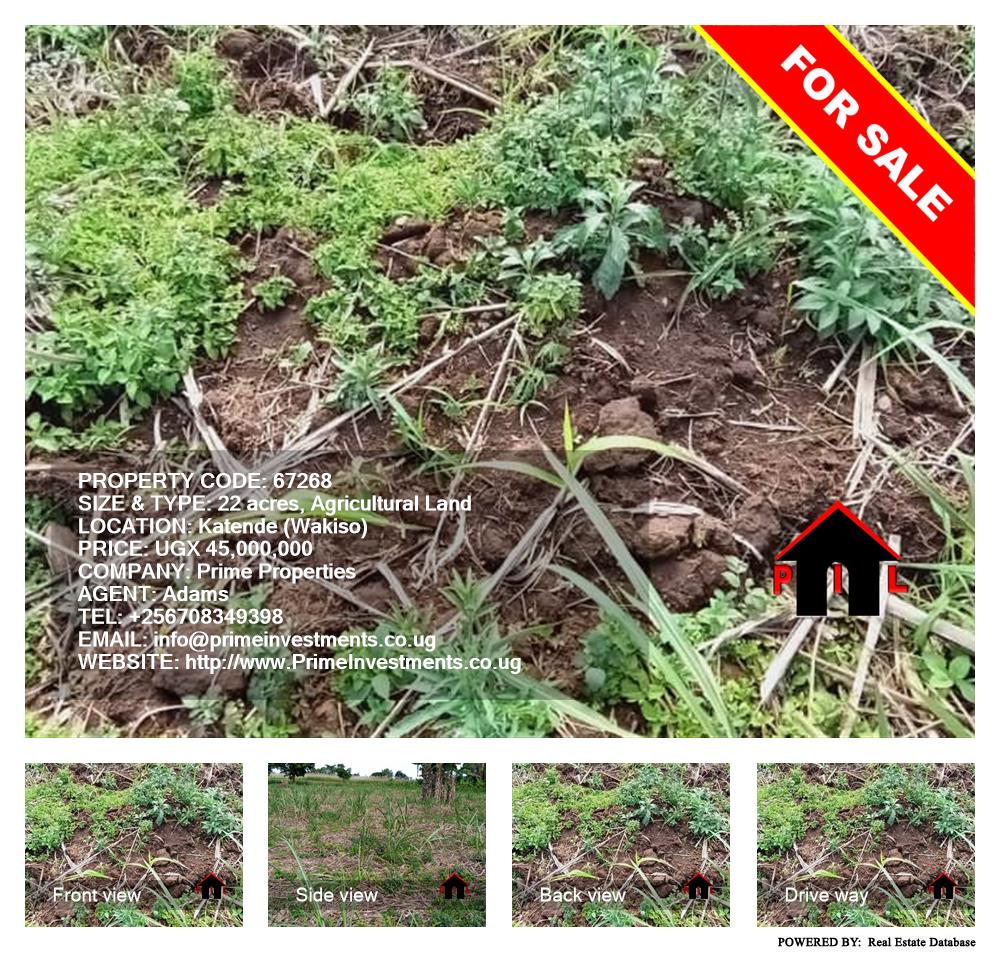 Agricultural Land  for sale in Katende Wakiso Uganda, code: 67268