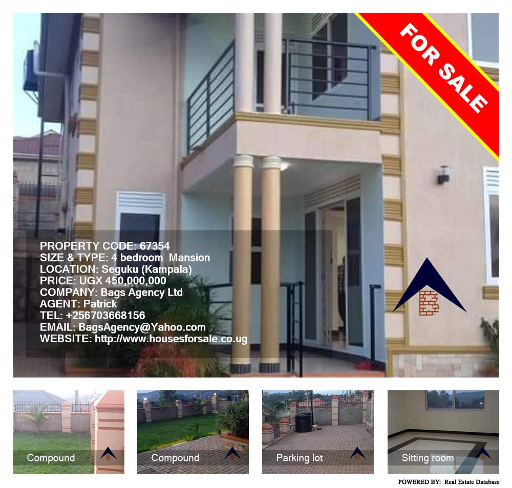 4 bedroom Mansion  for sale in Seguku Kampala Uganda, code: 67354