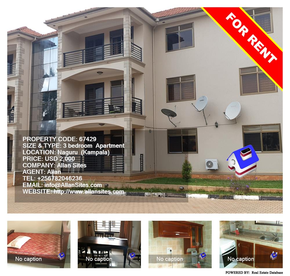 3 bedroom Apartment  for rent in Naguru Kampala Uganda, code: 67429