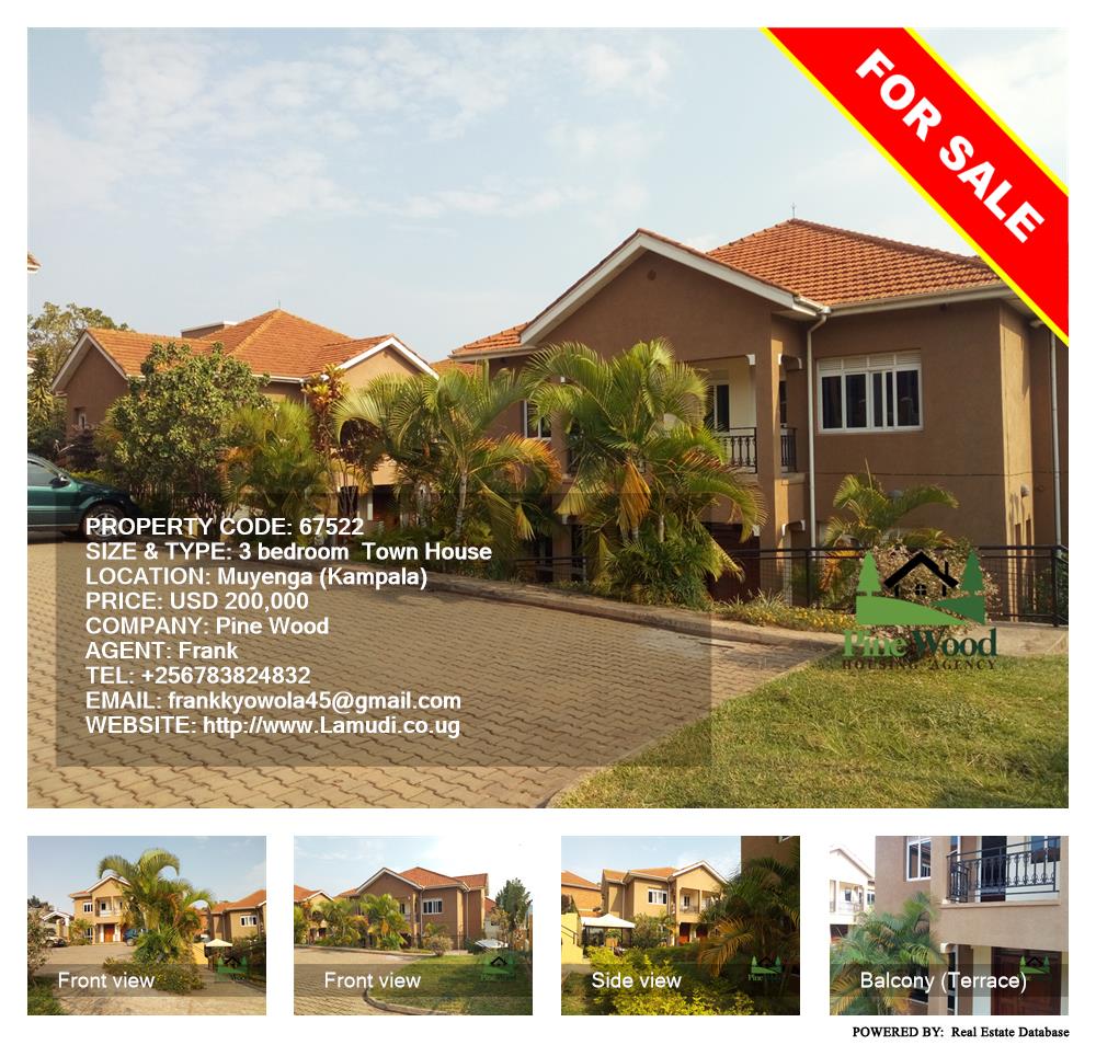 3 bedroom Town House  for sale in Muyenga Kampala Uganda, code: 67522