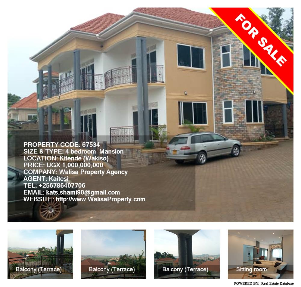 4 bedroom Mansion  for sale in Kitende Wakiso Uganda, code: 67534