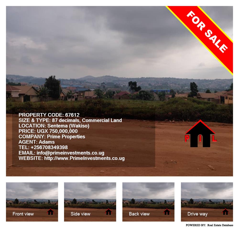 Commercial Land  for sale in Sentema Wakiso Uganda, code: 67612