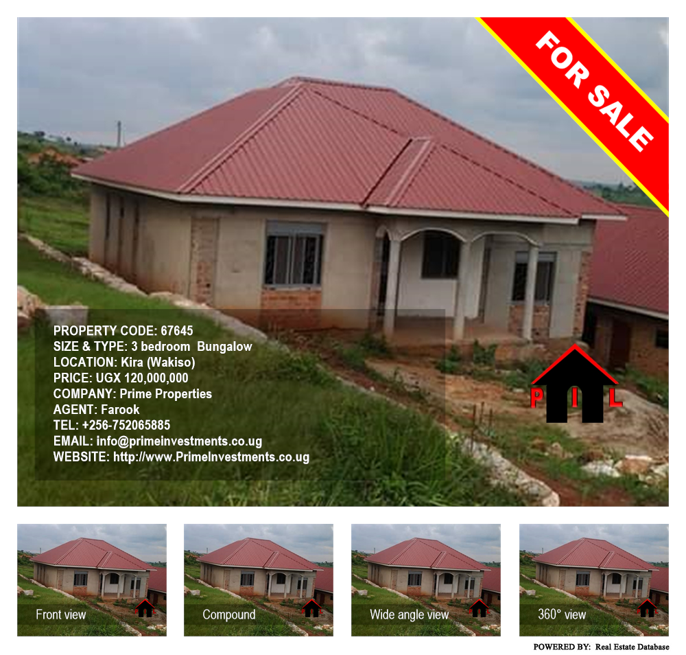 3 bedroom Bungalow  for sale in Kira Wakiso Uganda, code: 67645