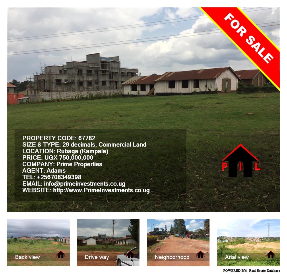 Commercial Land  for sale in Rubaga Kampala Uganda, code: 67782
