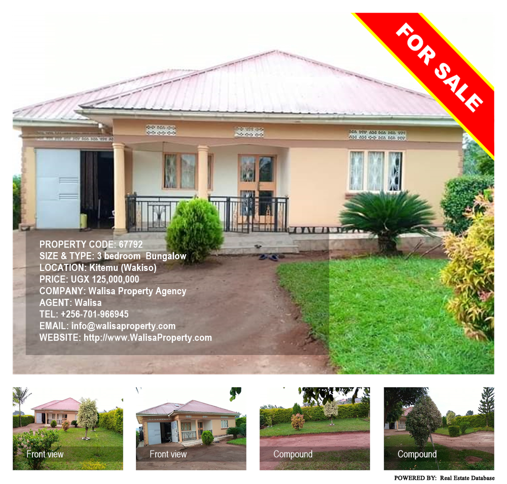 3 bedroom Bungalow  for sale in Kitemu Wakiso Uganda, code: 67792