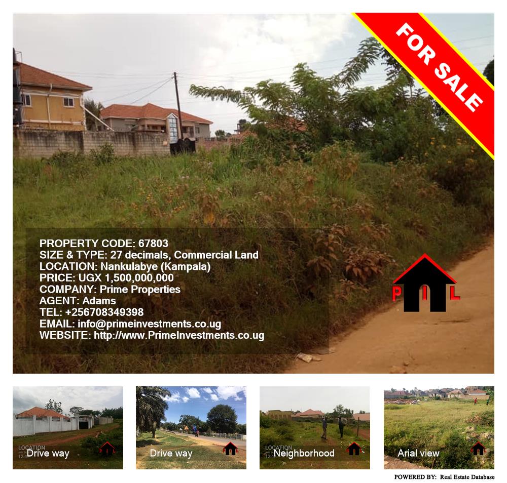 Commercial Land  for sale in Nankulabye Kampala Uganda, code: 67803