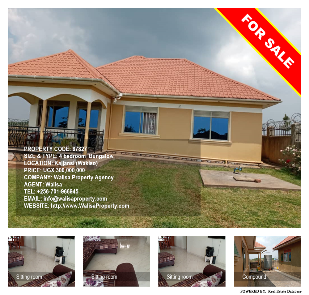 4 bedroom Bungalow  for sale in Kajjansi Wakiso Uganda, code: 67827