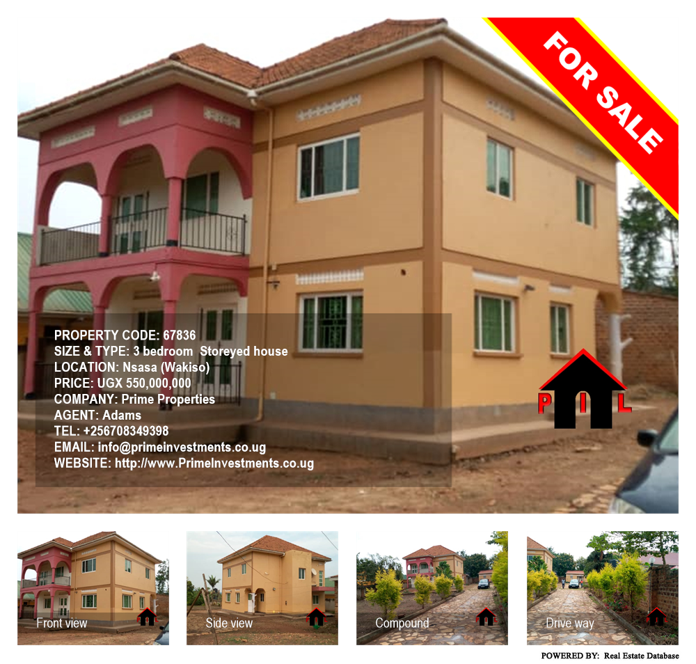 3 bedroom Storeyed house  for sale in Nsasa Wakiso Uganda, code: 67836