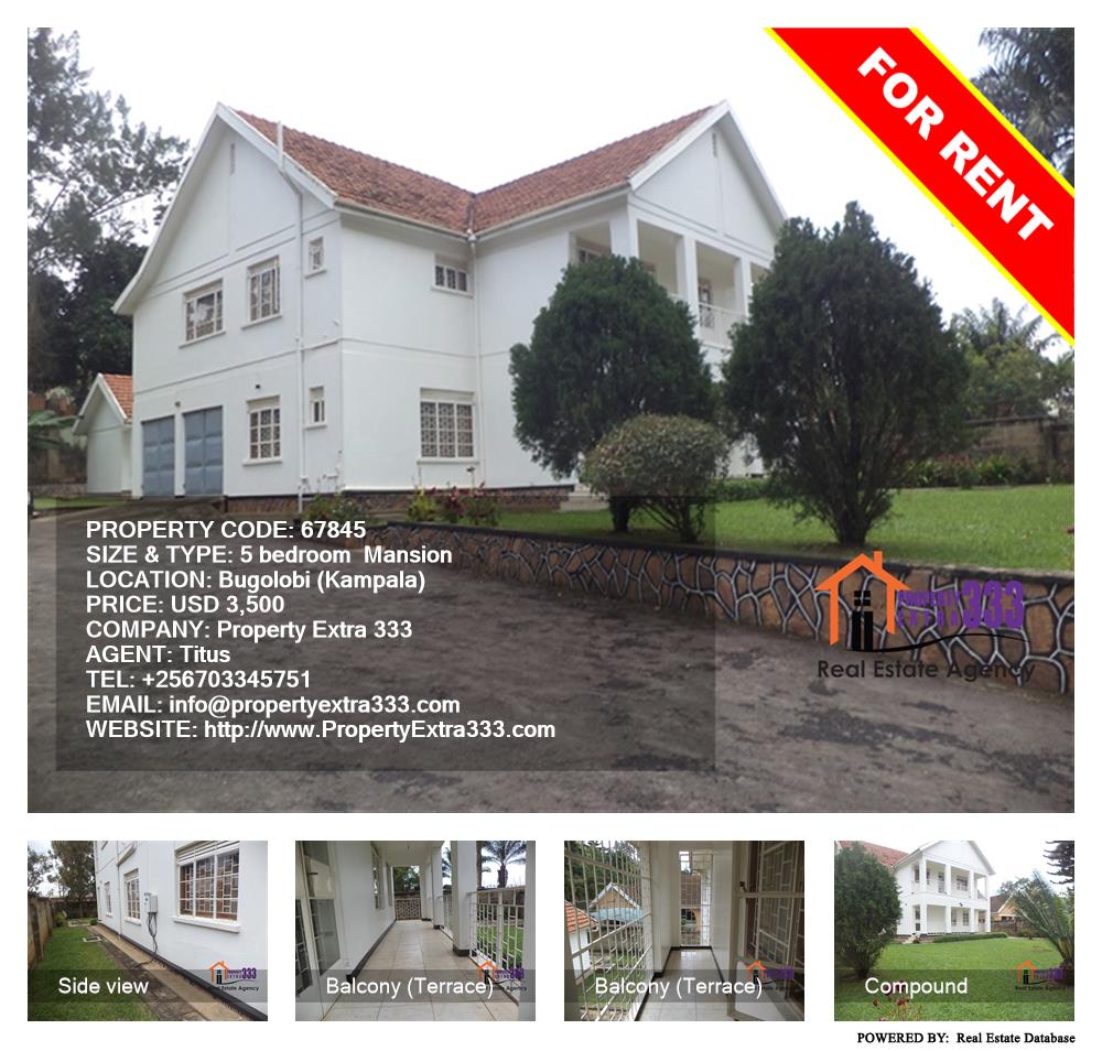 5 bedroom Mansion  for rent in Bugoloobi Kampala Uganda, code: 67845