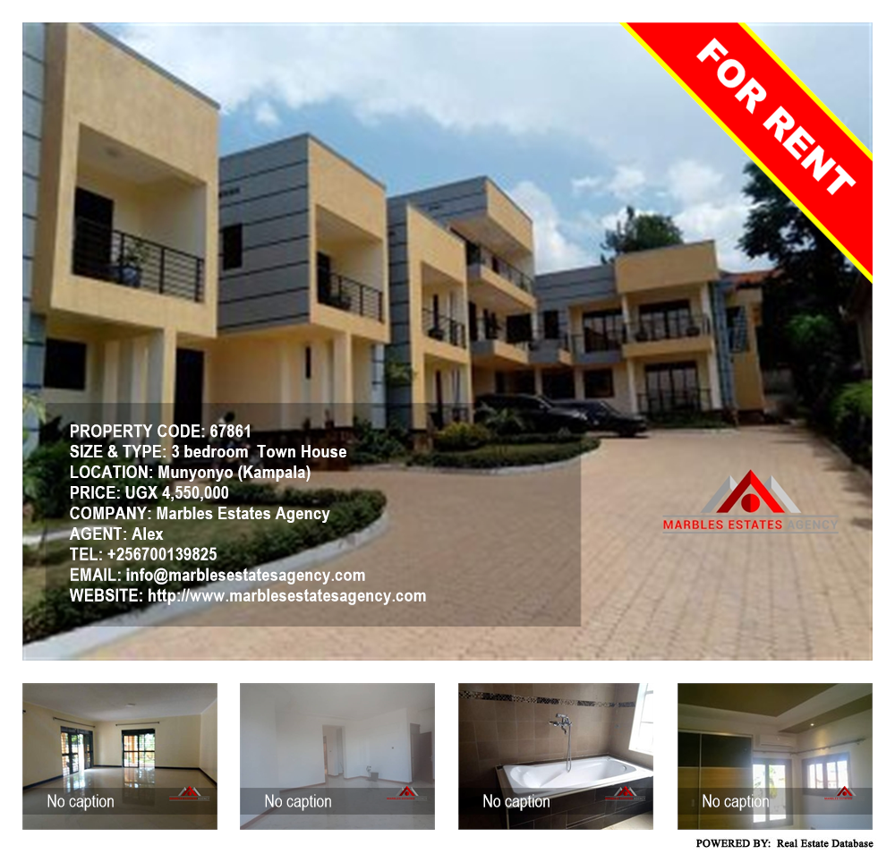 3 bedroom Town House  for rent in Munyonyo Kampala Uganda, code: 67861