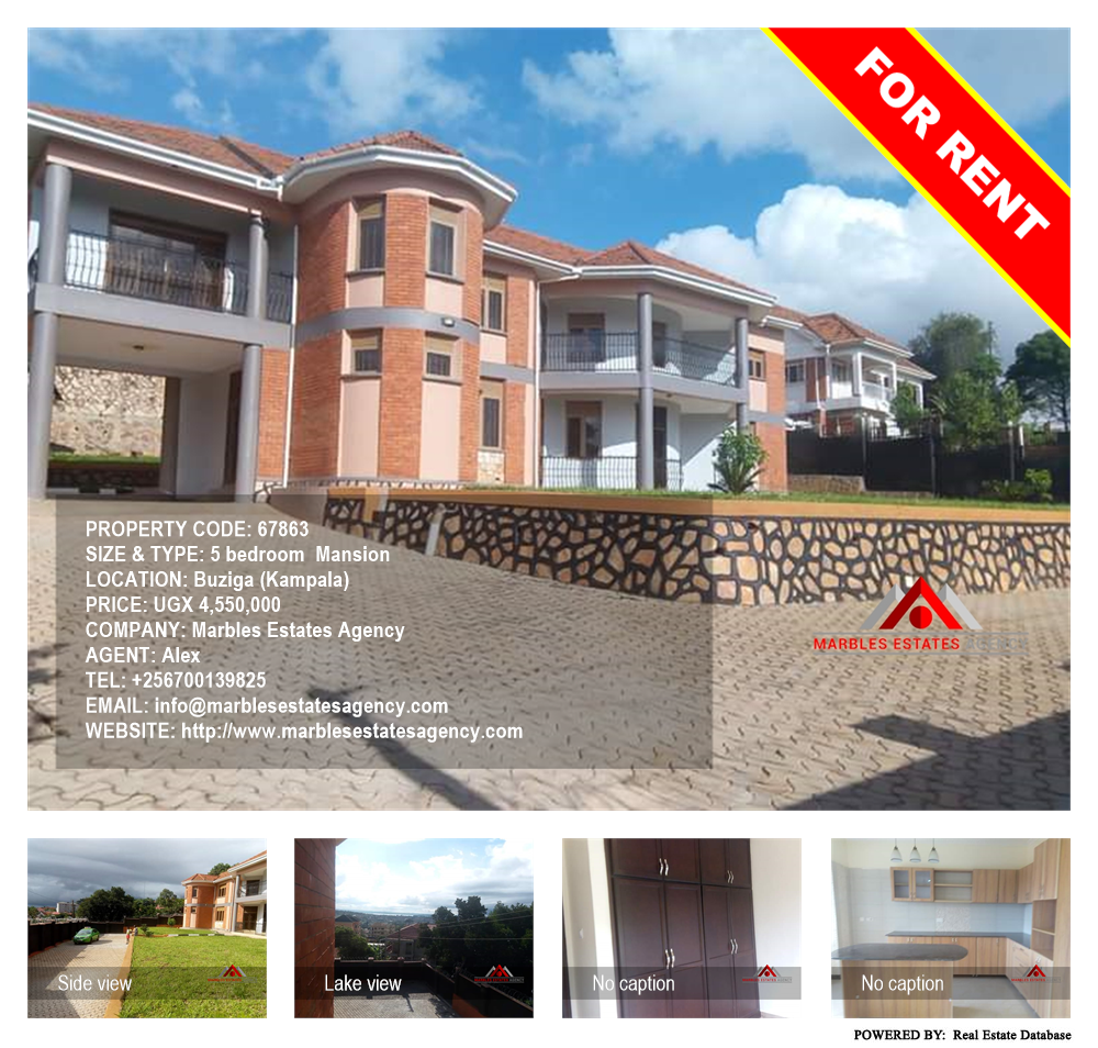 5 bedroom Mansion  for rent in Buziga Kampala Uganda, code: 67863
