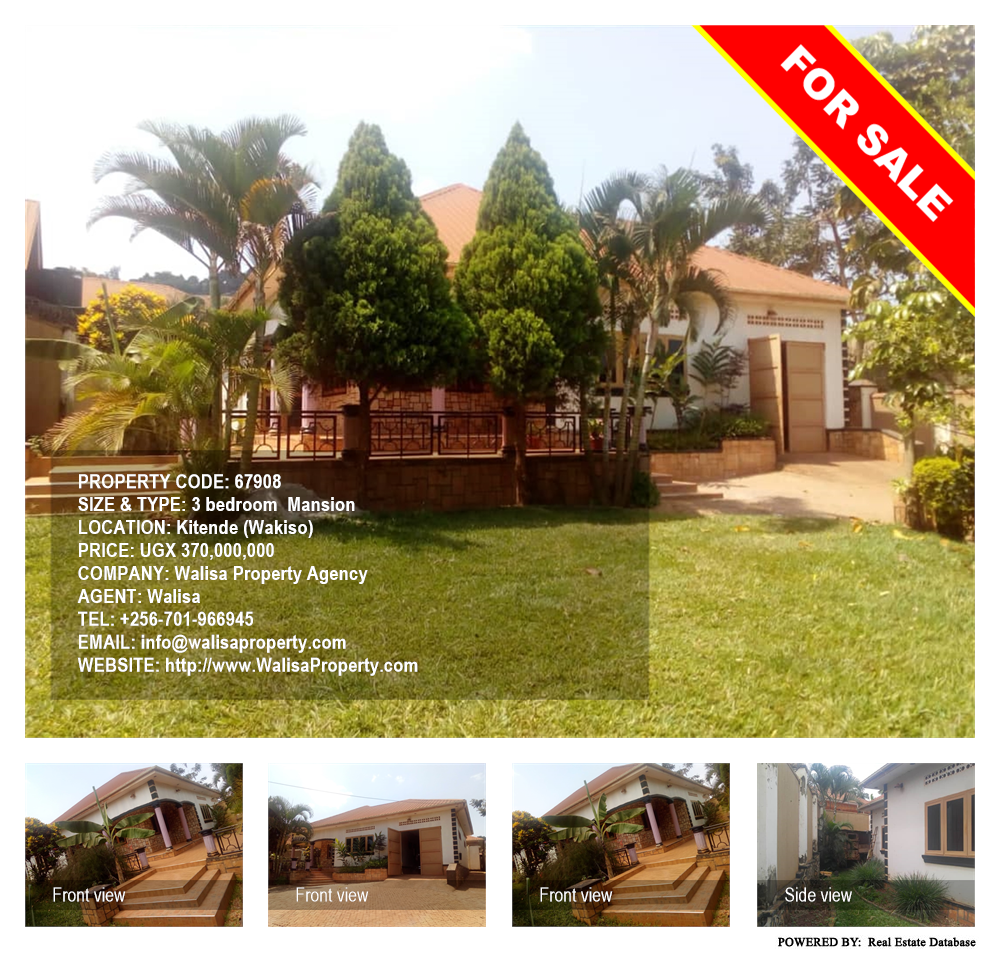 3 bedroom Mansion  for sale in Kitende Wakiso Uganda, code: 67908