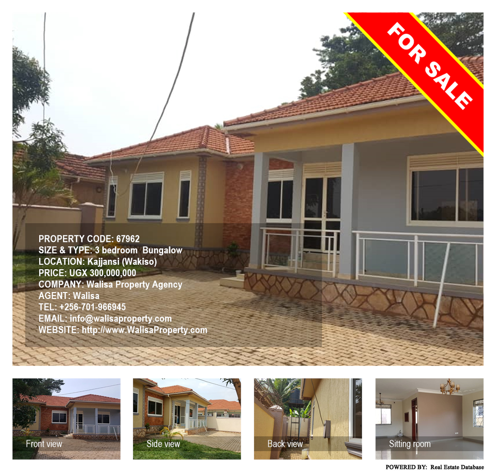 3 bedroom Bungalow  for sale in Kajjansi Wakiso Uganda, code: 67962