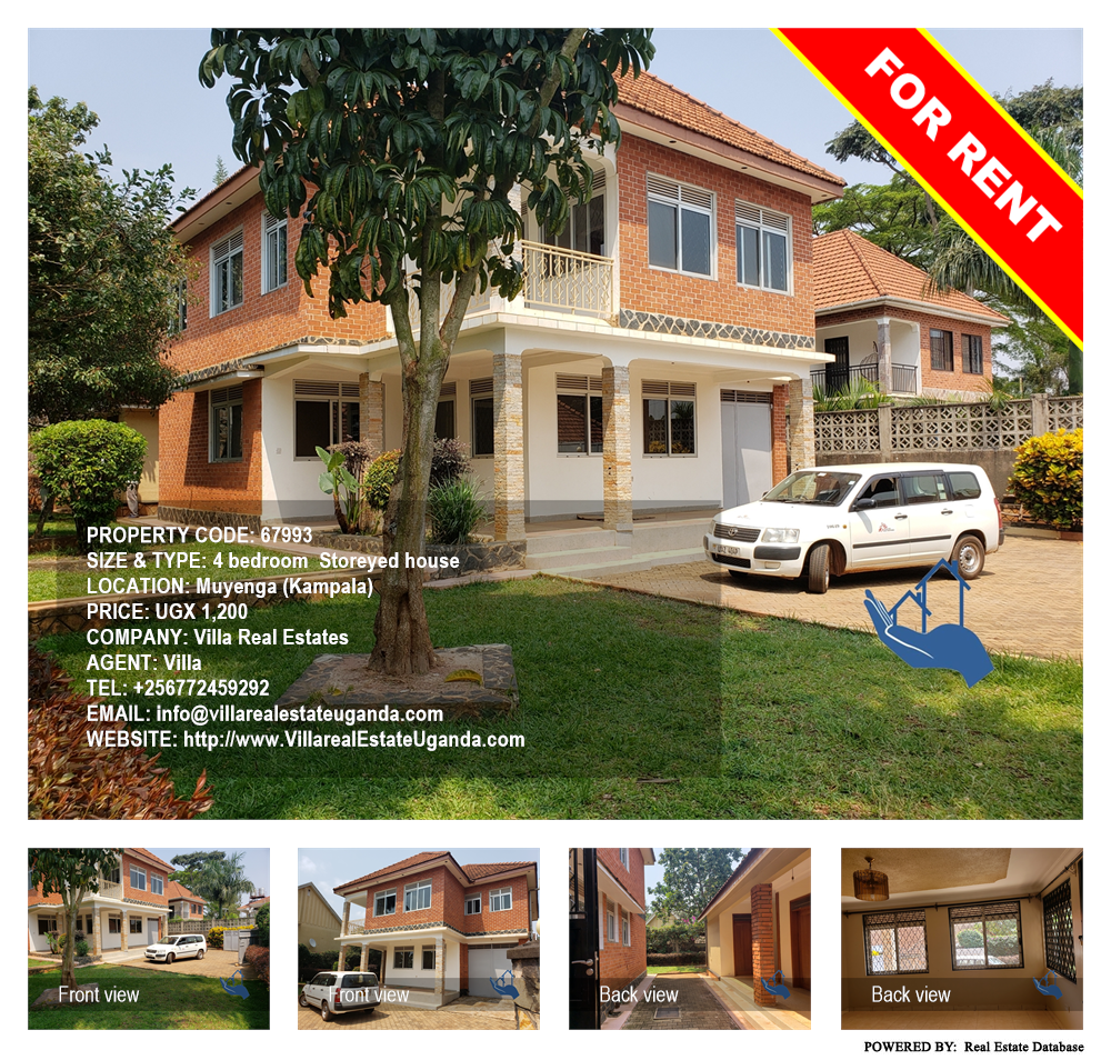 4 bedroom Storeyed house  for rent in Muyenga Kampala Uganda, code: 67993