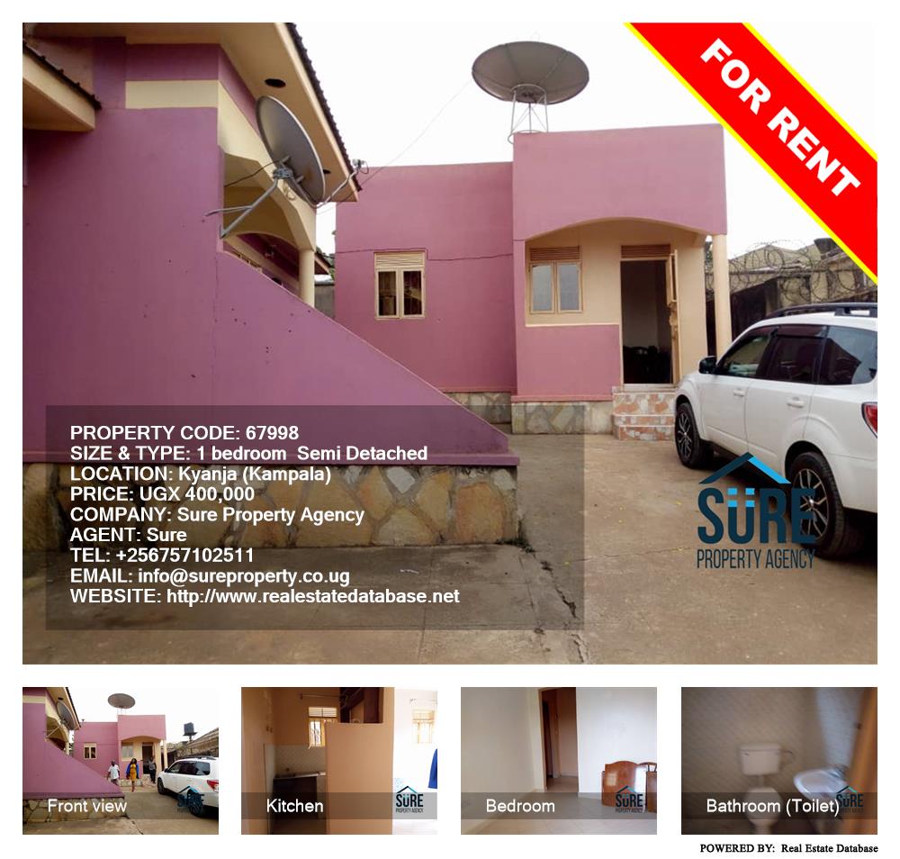 1 bedroom Semi Detached  for rent in Kyanja Kampala Uganda, code: 67998