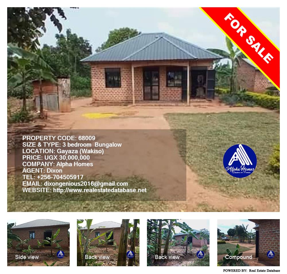 3 bedroom Bungalow  for sale in Gayaza Wakiso Uganda, code: 68009