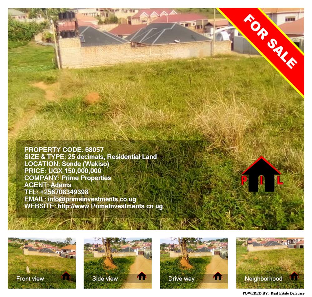 Residential Land  for sale in Sonde Wakiso Uganda, code: 68057