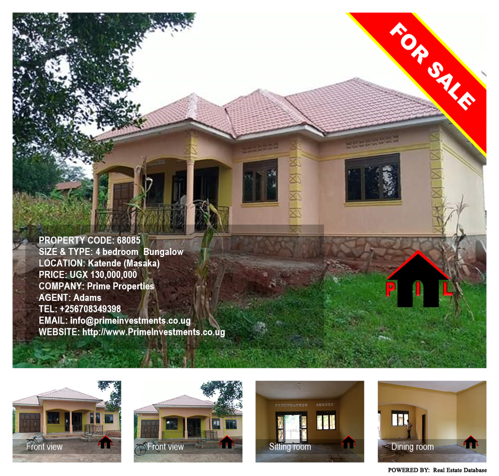 4 bedroom Bungalow  for sale in Katende Masaka Uganda, code: 68085