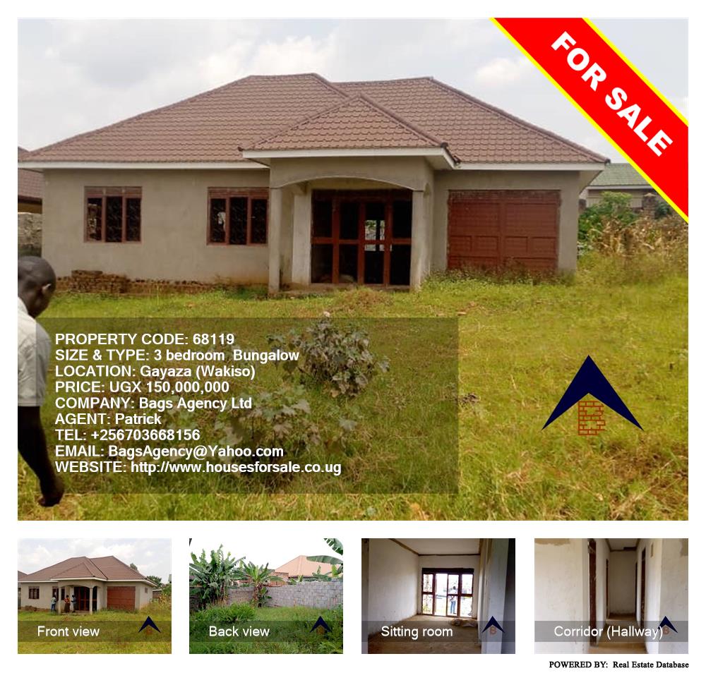 3 bedroom Bungalow  for sale in Gayaza Wakiso Uganda, code: 68119