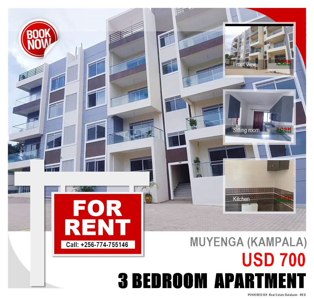 3 bedroom Apartment  for rent in Muyenga Kampala Uganda, code: 68155