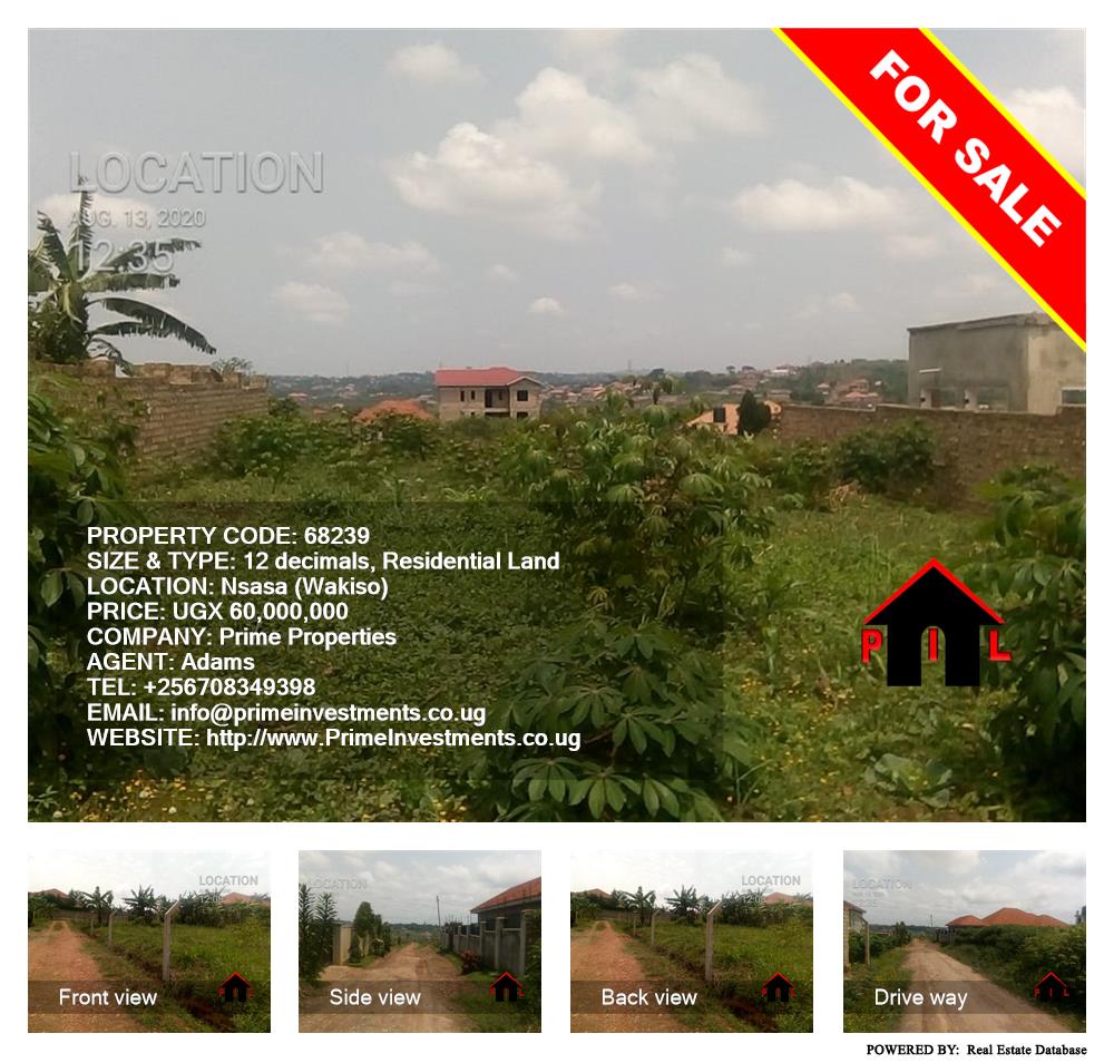 Residential Land  for sale in Nsasa Wakiso Uganda, code: 68239