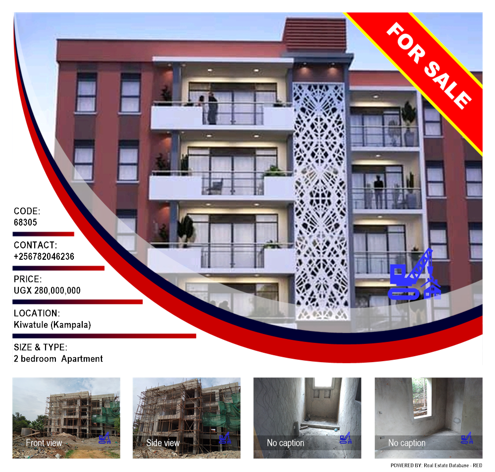 2 bedroom Apartment  for sale in Kiwaatule Kampala Uganda, code: 68305