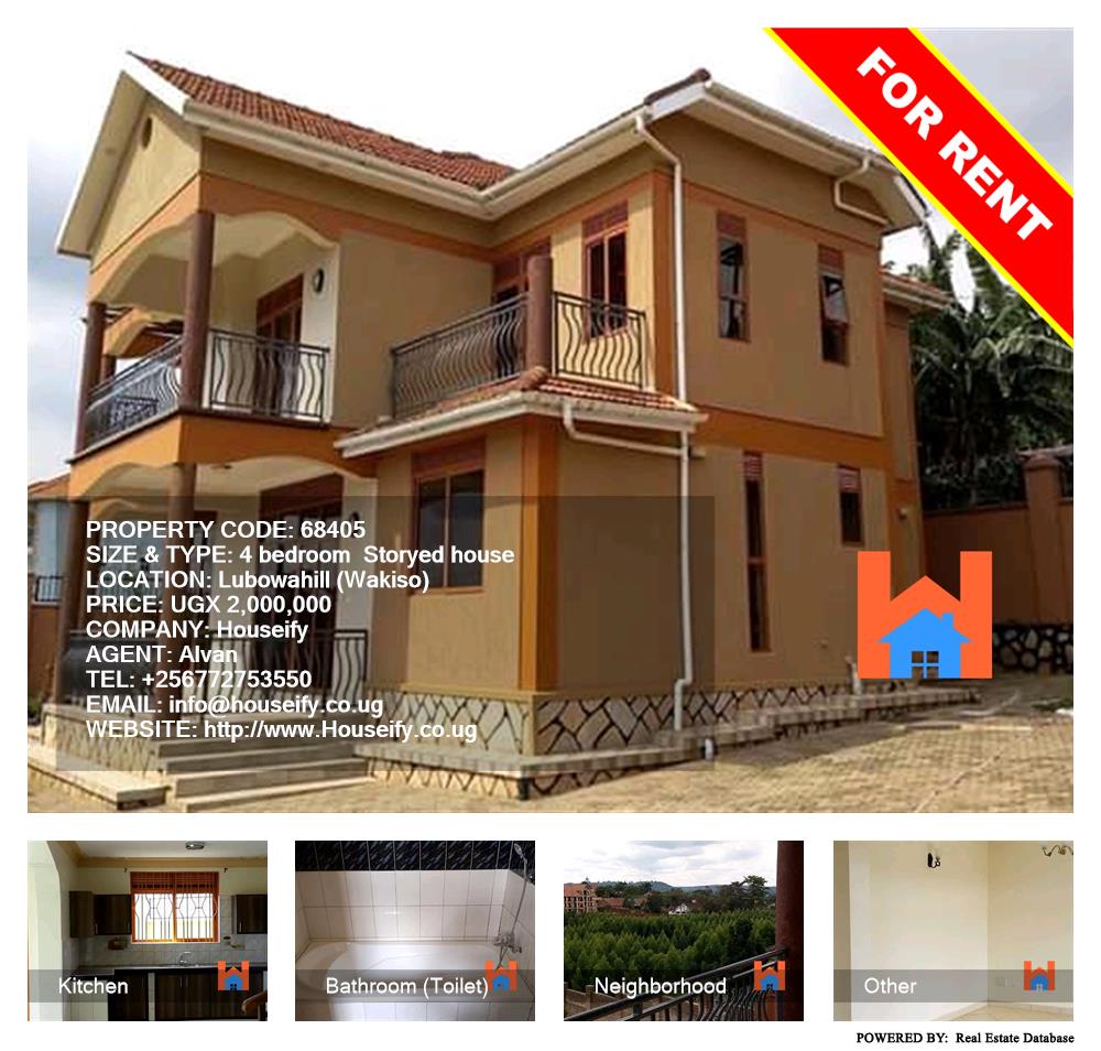 4 bedroom Storeyed house  for rent in Lubowa Wakiso Uganda, code: 68405