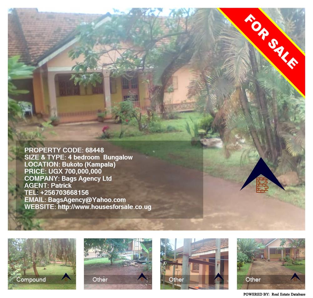 4 bedroom Bungalow  for sale in Bukoto Kampala Uganda, code: 68448