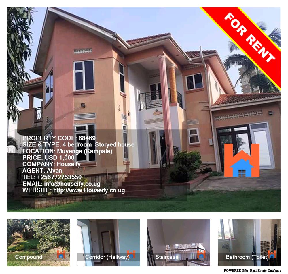 4 bedroom Storeyed house  for rent in Muyenga Kampala Uganda, code: 68469