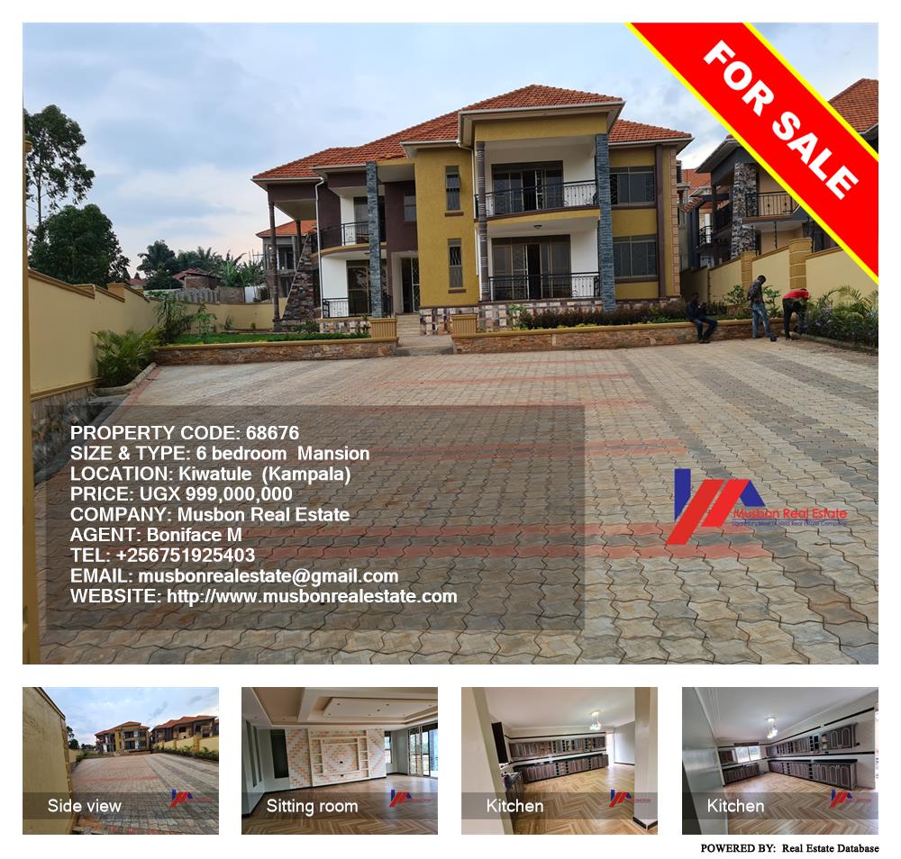 6 bedroom Mansion  for sale in Kiwaatule Kampala Uganda, code: 68676